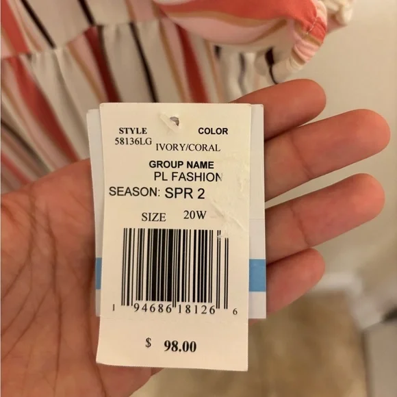 Gabby Skye Cream and Pink Striped Dress - Picture 4 of 6